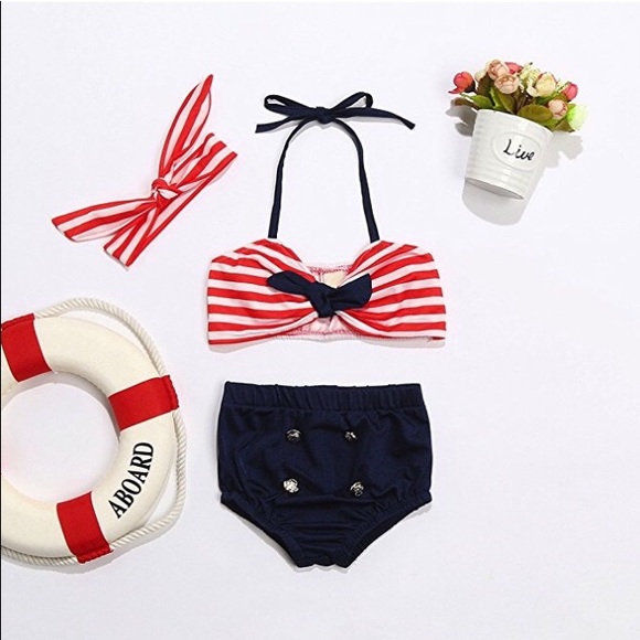 Boutique Other - CL🛑6/28 HP 🎉NWT 3pc Infant Girl Swimsuit Sz 12m